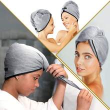 Toallas de Microfibra para Cabello ESSENCIAL Designs (2 Pcs) - Absorbentes, Suaves y Portátiles, Ideal para Cabello Rizado y Secado Rápido - Gris - Gris - Ver 8