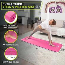 Thick Yoga and Pilates u201D 13mm or 1 25mm 71 - inch Long High Density Exercise with Comfort Foam and Carrying Strap - Color rosa + 1,27 cm - Ver 3