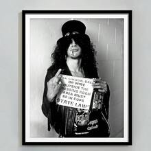 1 pieza Póster de rock de Guns N' Roses, impresión en lienzo con tema de carrito de bar, fotografía vintage en blanco y negro, arte de pared de bar caprichoso sin marco, decoración con tema de bebidas y cerveza