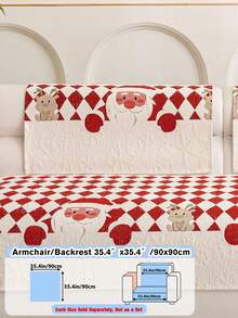 1pc Christmas Style Red & White Checkered Chenille Throw Pillow Cover, Santa Claus Pattern Design, Christmas Decor, Room Decor, Home Decor, Non-Slip, Pet Friendly, All Season, Suitable For Bedroom, Living Room, Office, Home Sofa Decoration - Multicolor - View 14