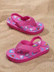 1 Pair Infant Summer Non-Slip Cartoon Animal EVA Beach Outdoor Slippers, Fashionable Lightweight Flip Flops - Hot Pink - View 4