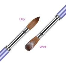 #8-10#-12# 渐变色貂皮亚克力指甲刷 奢华貂皮毛美甲沙龙家用指甲刷 - 紫色 - 查看 5