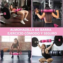 NEWYOUTH Kit Ejercicio 3 en 1, Almohadilla para Barra Gym | | Grilletes para Tobillo de Fitness | | Bandas Elasticas Resistencia, para Ejercicios Gluteos Cadera Piernas Brazos Yoga Pilates Fitness(Rosa) - 1 - Ver 2