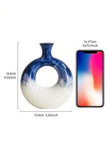 1 pieza Jarrón decorativo de estilo nórdico con círculos de colores, jarrón de flores pintado a mano para sala de estar, entrada, alquiler vacacional, decoración de mesa de hotel, decoración del hogar, decoración de habitación, jarrón de vidrio