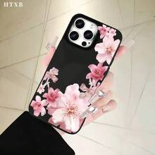 Fundas de teléfono de imitación con agujeros grandes y un gran patrón de flores rosas, diseñadas para las series 17, 16 Pro, 16, 15 Pro, 14, 14 Plus, 14 Pro, 13, 13 Pro, 12 Pro y 11/11 Pro. Estos son excelentes regalos para amigos y familiares durante H. - Blanco - Ver 2