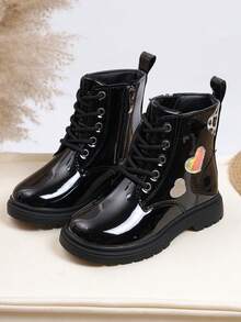 2025 Autumn/Winter British Style Suede Boots, Mid-Calf Boots For Teenage Girls, Fashion - Black - View 2