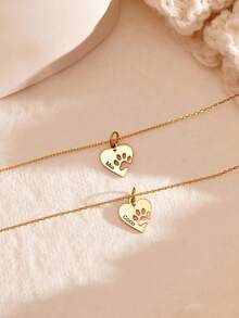 1 chiếc vòng cổ hình móng mèo hoặc móng chó in hình trái tim, khắc tên theo yêu cầu, dành cho gia đình, cha mẹ, người thân, bạn bè, bạn thân, bạn học. Vòng cổ mặt dây chuyền hình trái tim có khắc tên, có thể tùy chỉnh 1 tên/2 tên/3 tên. Thiết kế kiểu dáng trung tính, đơn giản và tinh tế, làm bằng thép không gỉ, quà tặng sinh nhật, kỷ niệm, ngày lễ tình nhân, Giáng sinh, Halloween cho nam và nữ. - Nhiều màu - Xem 8