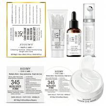 Xioimy 4 件套 345 面部保湿护理套装，包括 345 面霜、精华液、眼霜，注入烟酰胺、泛醇、透明质酸，协同作用，使皮肤更加水润、光滑、有光泽，日常面部护理套装 - 白色 - 查看 11