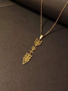1pc Fashionable Stainless Steel Arrow Pendant Necklace, Arrow Symbol Pendant Necklace, Gift For Friends & Lovers, Suitable For Daily Wear