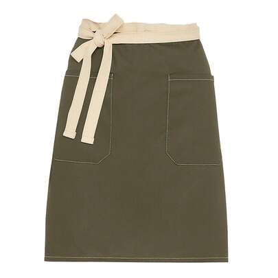 SG Accessories Bistro Santorini Contrast Pocket Short Apron (Olive)