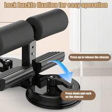 1pc Sit-Up Bar With Phone Holder, Home Fitness Sit-Up Assist Device, Sit-Up Exercise Equipment, Sports Gear, With 2 Strong Suction Cup Stands, Abdominal Trainer For Home Workout, Stable Sit-Up Bar, Home Fitness, Abdominal Training, Bodybuilding, Abs Workout, Home Exercise - Black - View 4