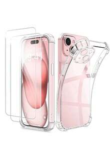 3-In-1 Protection Kit: 2pcs High-Definition Tempered Glass Screen Protectors + 1pc Shockproof Transparent Soft Phone Case, Durable, Easy To Install, High Transparency Waterproof Anti-Fall Scratch Resistant - Clear - View 88