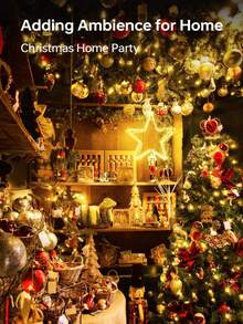 12pcs-LED String Lights, 118in Christmas LED Lights String, Warm Color LED Fairy Lights, Battery Operated Fairy Lights For Indoor Outdoor Decoration, Wedding Party Bedroom Patio, Valentine's Day, Christmas Decoration Light String, Christmas Tree Decoration