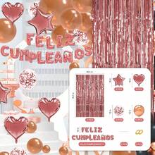 Happy Birthday para Decoracion,Decoración de globos de cumpleaños de 16 pulgadas, pancarta de feliz cumpleaños, letrero de globo de de metal (Traje rosa) - Traje rosa - Ver 7