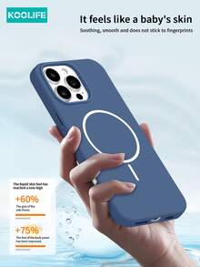 1pc Koolife Thin Ring Magnetic Liquid Silicone Phone Case, Ultra-Thin Anti-Slip Anti-Drop, Solid Color Skin Feel, Compatible With Iphone 17 ProMax/17/17 Pro/17 Air/11/12/12 Pro/12 Plus/13/13 Pro/13 ProMax/14/14 Pro/14 ProMax/15/15 Plus/15 Pro/15 ProMax/16/16 Plus/16 Pro/16 ProMax/16e - Royal Blue - View 5