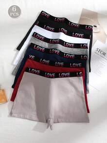 Bộ 6 món đồ lót nữ, đồ lót ngày Valentine, quần short đen cho nữ. - Nhiều màu - Xem 2