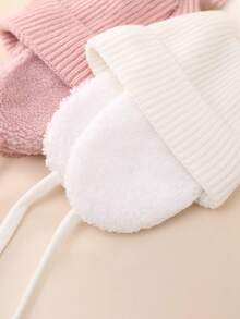 1 Stück einfarbige thermisch gefütterte Strick-Ohrenklappe Mütze - Kinder Outdoor Radfahren Beanie (5-12 Jahre), Wärme für kaltes Wetter - Verschiedenfarbig - Übersicht 6