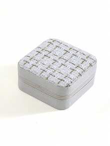 1pc Travel Jewelry Storage Box, Jewelry Storage Box, Jewelry Storage Box, Double Layer Zipper Closed Portable Multi Functional Storage Box, Rectangular Desktop Storage Box, Dustproof Jewelry Storage Box, Multi Functional Jewelry Storage Box, Dressing Table Jewelry Storage Box, Multi Compartment Travel Jewelry Display Box, Necklace Earring Bracelet Storage Box, Gift Storage Box, Minimalist Travel And Home Jewelry Box, Bedroom Storage Box