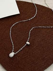 1 Elegant And Fashionable S925 Sterling Silver Zirconia Inlay Water Droplets Necklace Smooth Water Droplet Collarbone Chain Women's Holiday Gift Versatile For Daily Commuting