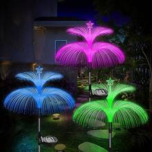 2pcs Solar Powered Jellyfish Lights - Colorful Starry Changing Lamps, Suitable For RV, Camping, Outdoor Picnic And Party. Great For Garden, Patio, Pathway, Lawn And Christmas Decoration.