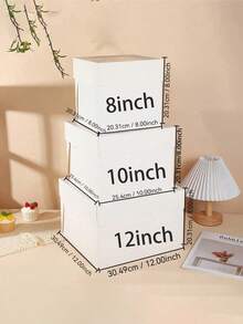 Hộp đựng bánh kiểu dáng Ins 6 CÁI/1 gói có cửa sổ sóng trong suốt, hộp trưng bày món tráng miệng bằng bìa cứng chắc chắn, 3 kích cỡ: 8"/10"/12" dùng cho bàn tráng miệng tiệc Giáng sinh, bao bì quà tặng ngày lễ, bánh nướng nhỏ Giáng sinh, nhà bánh gừng, bánh khúc cây Yule, khay đựng bánh quy lễ hội, đồ ăn cưới mùa đông, đồ ngọt ngày lễ tình nhân, tiệc sinh nhật & làm bánh tại nhà - Vật dụng trưng bày bánh cao cấp - Nhiều màu - Xem 10