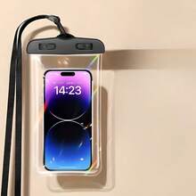 Neck-Hanging Luminescent Phone Waterproof Pouch For Outdoor Swimming (High Transparency, Touchscreen-Operable)