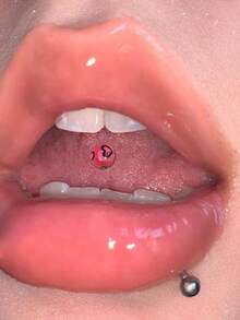 6pcs/Set Fashionable Unique Y2K Cute Colorful Candy Color Heart Stainless Steel Tongue Piercing Jewelry For Women