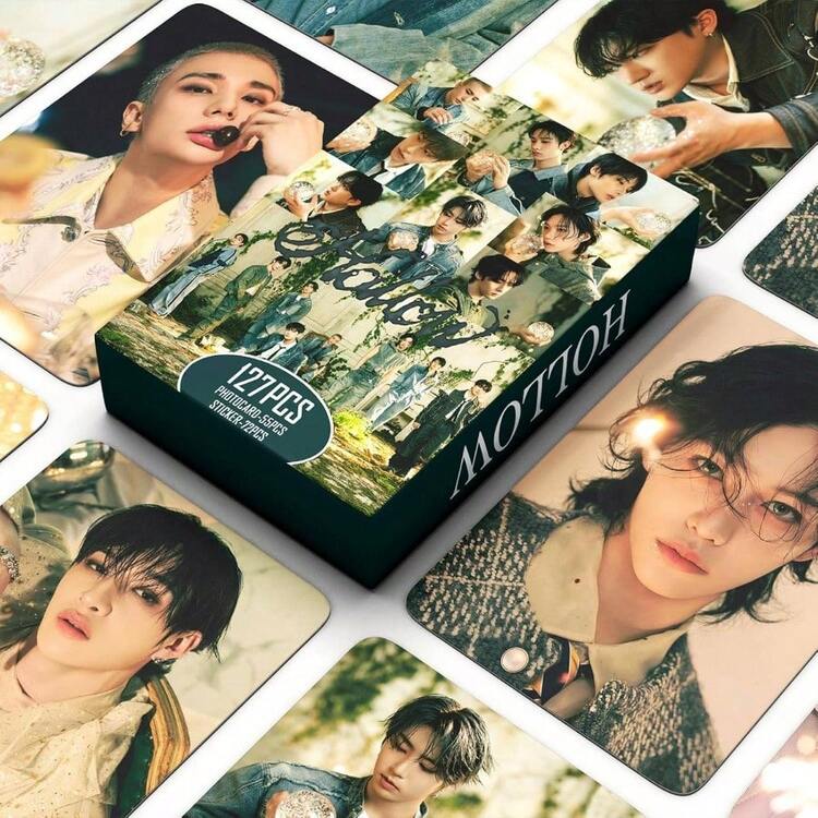 HOLLOW Album Photocards 127 PCS KPOP Photo Card Set Merch Boys And Girls Card Set 55 PCS Photocard And 40 PCS Stickers - 墨綠色 - 查看 3