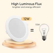 Aigostar LED empotrable, 12 W, equivalente a 113 W, luz diurna 4000 K, foco LED interior empotrable, luz LED empotrable, puerto LED, Ф145-155 mm, paquete de 2 - 12w-4000k - Ver 5