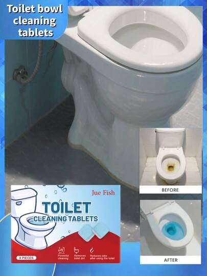 Jue-Fish Toilet Cleaning Tablets - Stain Removal, Descaling, Odor Elimination, Freshening, Toilet Maintenance Automatic Cleaning Agent, Bathroom, Descaling Cleaning Tablets, Toilet Cleaning, Bathroom Cleaning