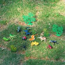 16pcs Insect Model Set, Includes 12 Insect Plush Toys - Dragonfly, Scorpion, Mantis, Ladybug, Centipede And Tree Models, Suitable For Science Learning Educational Toys, Ideal For Holiday And Party Gifts
