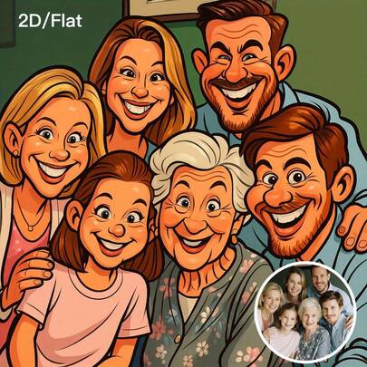 Customized Cartoon Portrait Photo Canvas Painting - Personalized Gift For Friends And Family - With/Without Frame - Modern Home Decor - Upload Your Photo - Living Room, Bedroom, Office Decoration - Unforgettable Birthday, Anniversary Gift - High-Quality Custom Wall Art, Cartoon Style, Vivid Illustration, Elegant Design, Durable