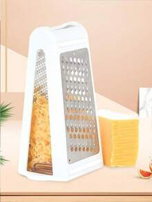 不锈钢多功能切丝器（带容器）——用于切奶酪、黄油、研磨和双面切土豆的厨房小工具