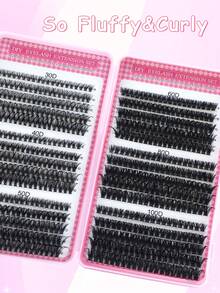 600 Stück 6-in-1 DIY Wimpernverlängerungs-Set - beinhaltet Wimpernstreifen, Kleber, Make-up-Entferner, Pinzette und Bürste, einfach für Profis und Anfänger, praktisch für den Heimgebrauch. Wimpernverlängerungs-Starterset: beinhaltet Wimpernstreifen, Kleber, Make-up-Entferner und Werkzeuge, mit denen Sie einfach professionelle Wimperneffekte zu Hause kreieren können. - Verschiedenfarbig - Übersicht 4