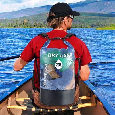 Sparkaesth Bolsa seca,Bolsa seca impermeable 20L con Correa de Hombro Ajustable,Bolsa impermeable para playa,Dry bag para Kayak,Natación, mochila impermeable para senderismo, deportes acuáticos(negro)