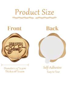 10/30/50/100 Pcs Be Our Guest Wax Seal Stickers, Envelope Seals, Self Adhesive Antique Gold For Wedding Invitations, Party, Christmas, Gift Wrapping - Antique Gold Be Our Guest - View 3