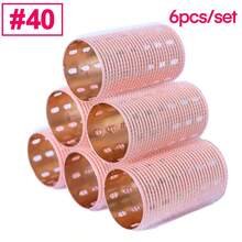 Jamshore 6 pezzi/set Bigodini termici in alluminio con setole rosa e nucleo dorato, autoadesivi, riscaldamento rapido, ricci magici senza calore, 90 mm, essenziali da viaggio, acconciatura, parrucchiere, capelli ricci, bigodini, arricciacapelli, ricci senza calore, bigodini per capelli, strumenti per capelli ricci, accessori per parrucchiere, barbiere, attrezzature per parrucchiere