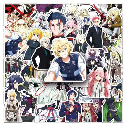 50 件《终结的炽天使》周边商品《终结的炽天使》贴纸动漫贴纸《终结的炽天使》贴花卡通贴纸包《终结的炽天使》海报乙烯基防水贴纸适用于水瓶、电脑、笔记本电脑、手机、行李箱、笔记本、冰箱