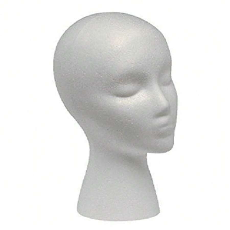 1/2/3 Pcs Foam Wig Head, With Female Face For Multipurpose Wigs Display Stand, Model, Mask, Hat Display Stand, Art Work Painting - 1pcs - 查看 1