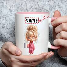 1 Pc Personalized Taekwondo Girl Martial Arts Mug - Custom Name 11oz Ceramic Coffee Cup For Practitioners - High-Quality Birthday/Christmas/Graduation Gift With Vivid Print - Available In 7 Colors With Dishwasher Finish - Ideal Holiday Present For Female Martial Artists