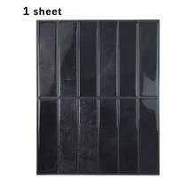 1/10/30 件黑色砖纹仿瓷砖自粘墙贴，即撕即贴墙砖，防水壁纸，适用于客厅厨房后挡板浴室家居，Zellige 风格