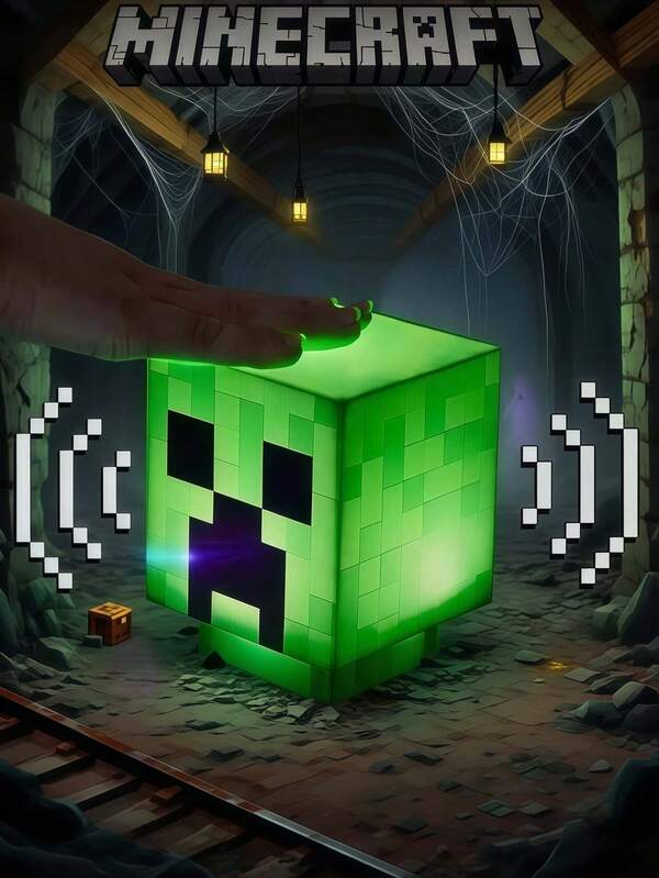 Minecraft 1st Anniversary Collector's Edition Series 'Minecraft' Slime/Pink Pig Night Light - Cute Style, USB Rechargeable, Slime Sounds, Suitable For Bedroom Decoration And Relaxation. Ideal For Christmas Walkways, Patios, Lawns, Pathways, Gardens, Courtyards