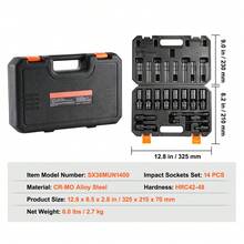 360 Degree Rotating Impact Socket Set, 14 Piece, 3/8 In. Drive, 6 Point Socket Set - 14 piezas 360 grados - 查看 7