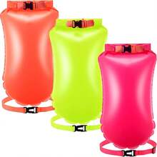 3PCS Boya Natacion Aguas Abiertas,Bolsa de Flotador de Natación Ajustable,Con capa de almacenamiento impermeable,Adecuado para nadar, pasear en bote, pescar, acampar y otros deportes acuáticos. - 1 - Ver 11