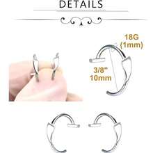 4 أزواج من خواتم الشفاه الزائفة من الفولاذ المقاوم للصدأ للنساء والرجال، خواتم أسنان المصاص، خواتم شفاه قابلة للتعديل بدون ثقب، أقراط أذن بدون ثقب، مجوهرات خاتم الأنف الزائف