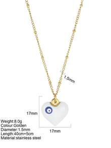 1pc Y2K Stainless Steel Multi-Color Heart & Eye Pendant Necklace For Women, Suitable For Christmas, Thanksgiving, Autumn/Winter Daily Wear, Great Gift