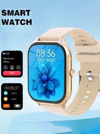 1块智能手表，配备高清屏幕、LED高清曲面彩色显示屏、多语言支持、全触控屏幕、音乐播放器、通话功能、消息通知，以及180mAh大容量电池。