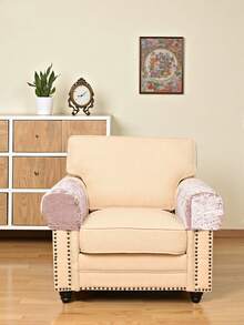 2件香槟色纯色绒布沙发扶手套（含4个夹子），经典简约设计，高弹力防尘沙发扶手保护套，防猫抓，可拆洗，适用于客厅、书房、卧室沙发扶手，浅灰色，深灰色，粉色 - 彩色 - 查看 8