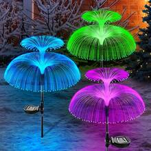 2pcs Solar Powered Jellyfish Lights - Colorful Starry Changing Lamps, Suitable For RV, Camping, Outdoor Picnic And Party. Great For Garden, Patio, Pathway, Lawn And Christmas Decoration.