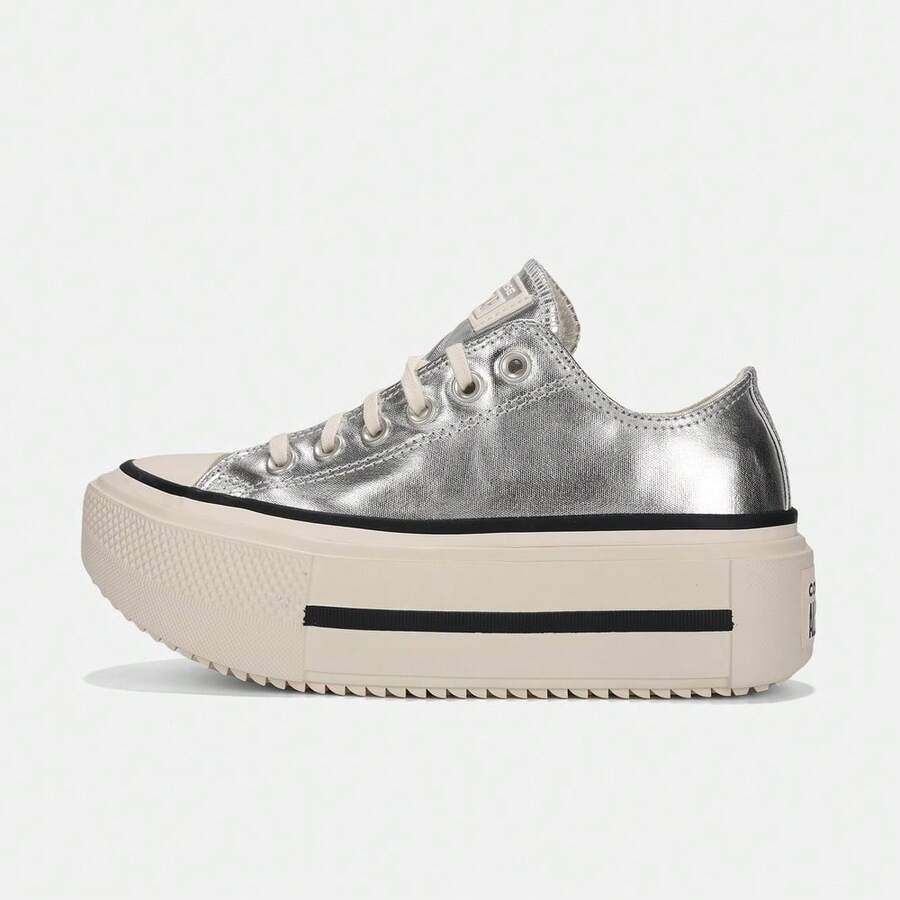 Converse 男女通用 Chuck Taylor SEASONAL 低帮帆布运动鞋 A16406C - 銀色 - 查看 1